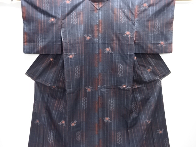 JAPANESE KIMONO / TSUMUGI / WOVEN BRANCH FLOWER